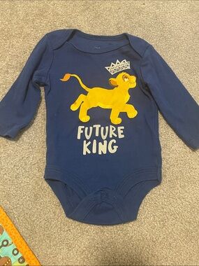 Disney Navy One-Piece with Yellow Lion 'Future King' Graphic
